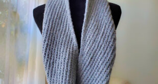 Half Woven Herringbone Infinity Scarf long