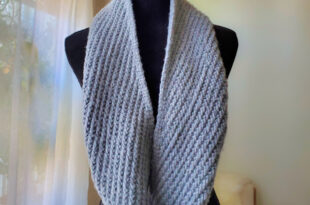 Half Woven Herringbone Infinity Scarf long